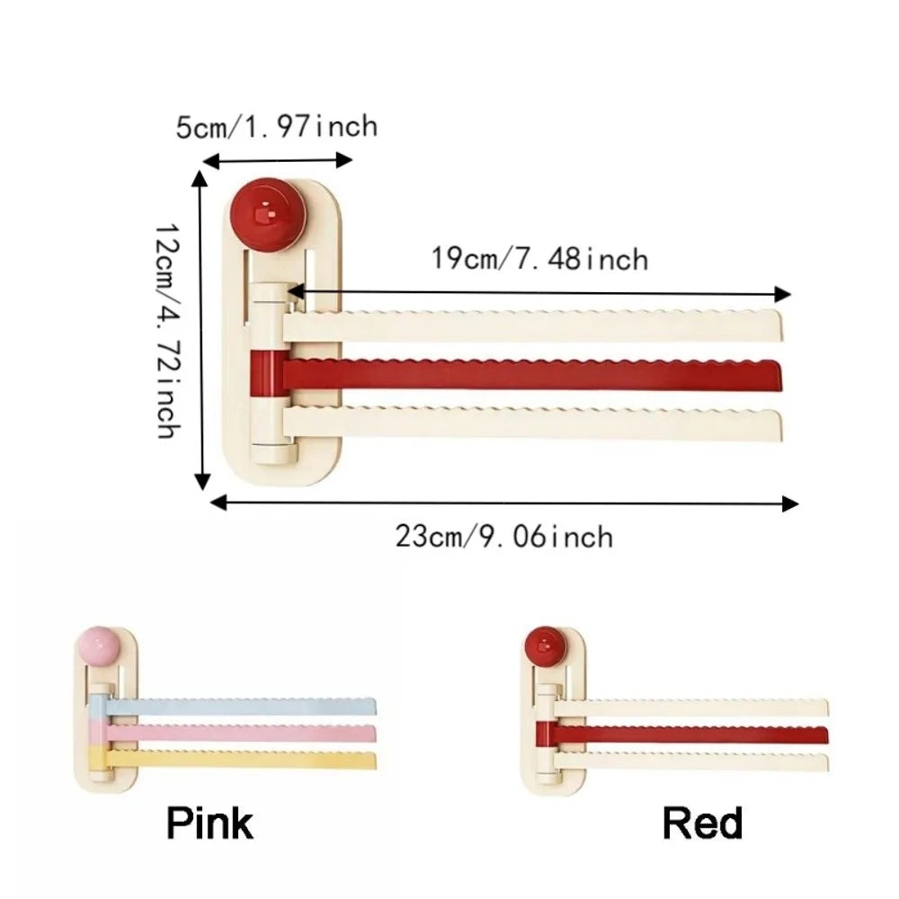 Dopamine Plastic Rotating Towel Rack Self Adhesive Wall Mounted 180° Swivel Towel Rack Space Saving Toilet Towel Rod Bathroom Vue
