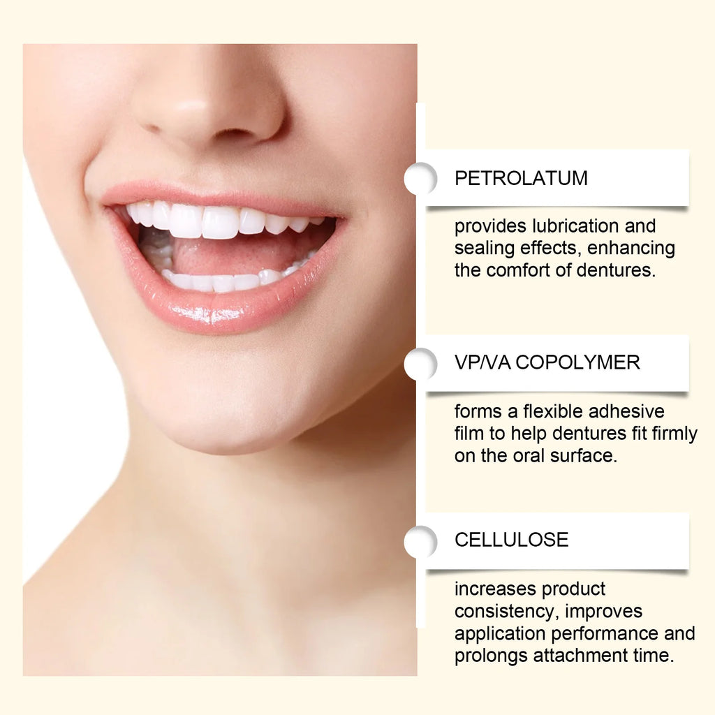 Thermoplastic Comfort Denture Adhesives Glue Teeth Care Denture Silicone Reline Kit Adhesive Cushion Friction Fixed Dentures Vue