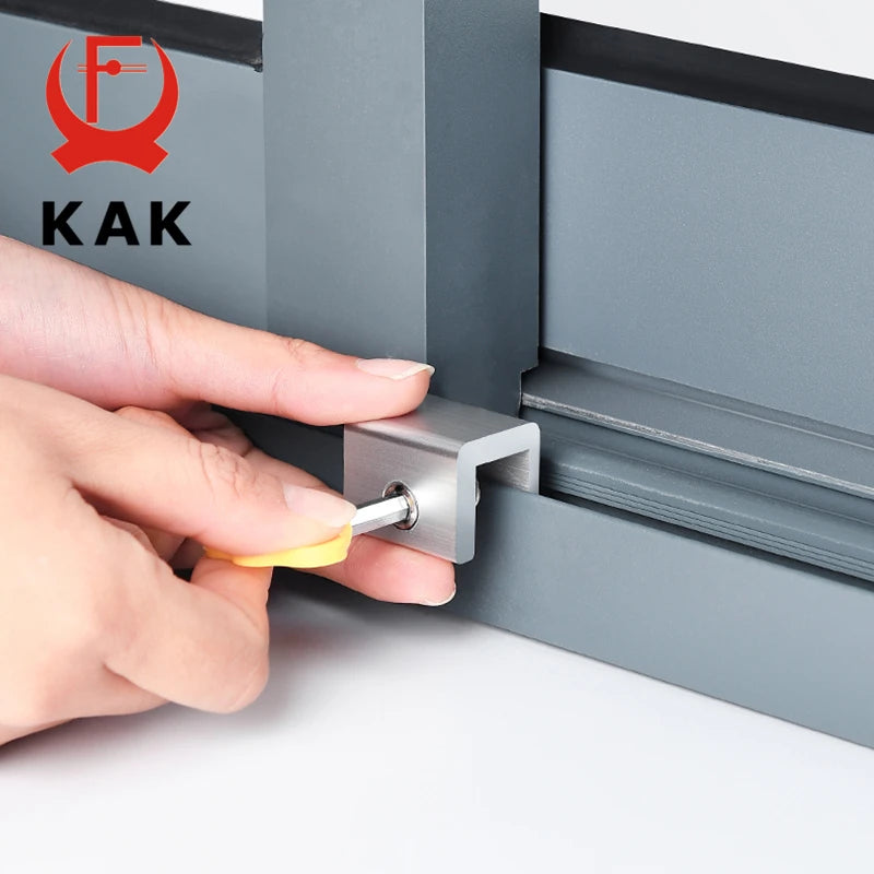 KAK Adjustable Window Lock Stopper Safety Locks for Kids and Pets Anti-theft Door Lock Non Punch Sliding Window Lock Hardware Vue