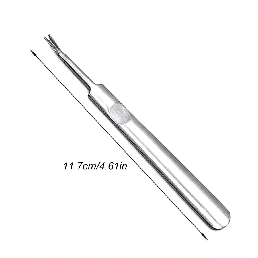 1PC Cuticle Pusher Professional Stainless Steel Nail Cuticle Remover Callus Dead Skin Fork Nail Manicure Pedicure Tools Vue Silver
