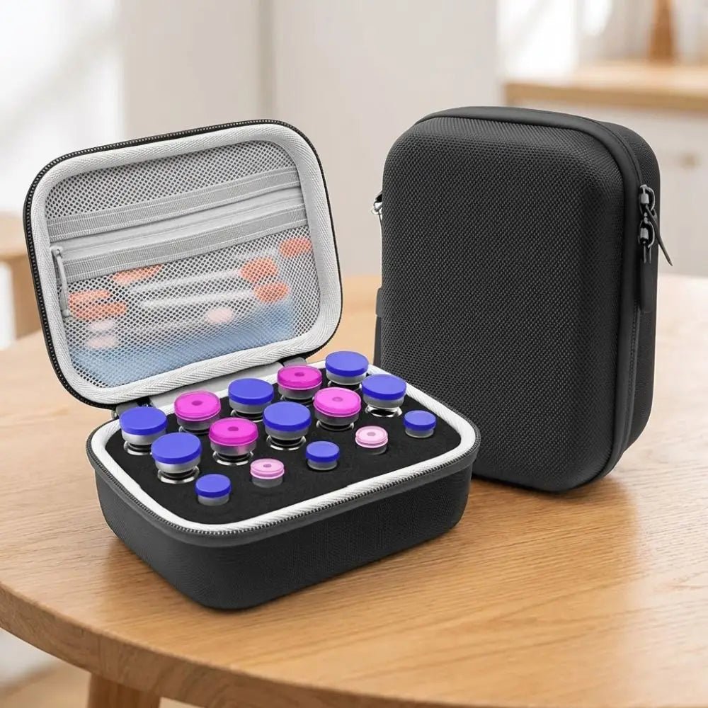 3ML/10ml Insulin Vial Storage Case 9/10/15/30 Slots Dust-proof Insulin Vial Protector EVA Waterproof Insulin Organizer Vue
