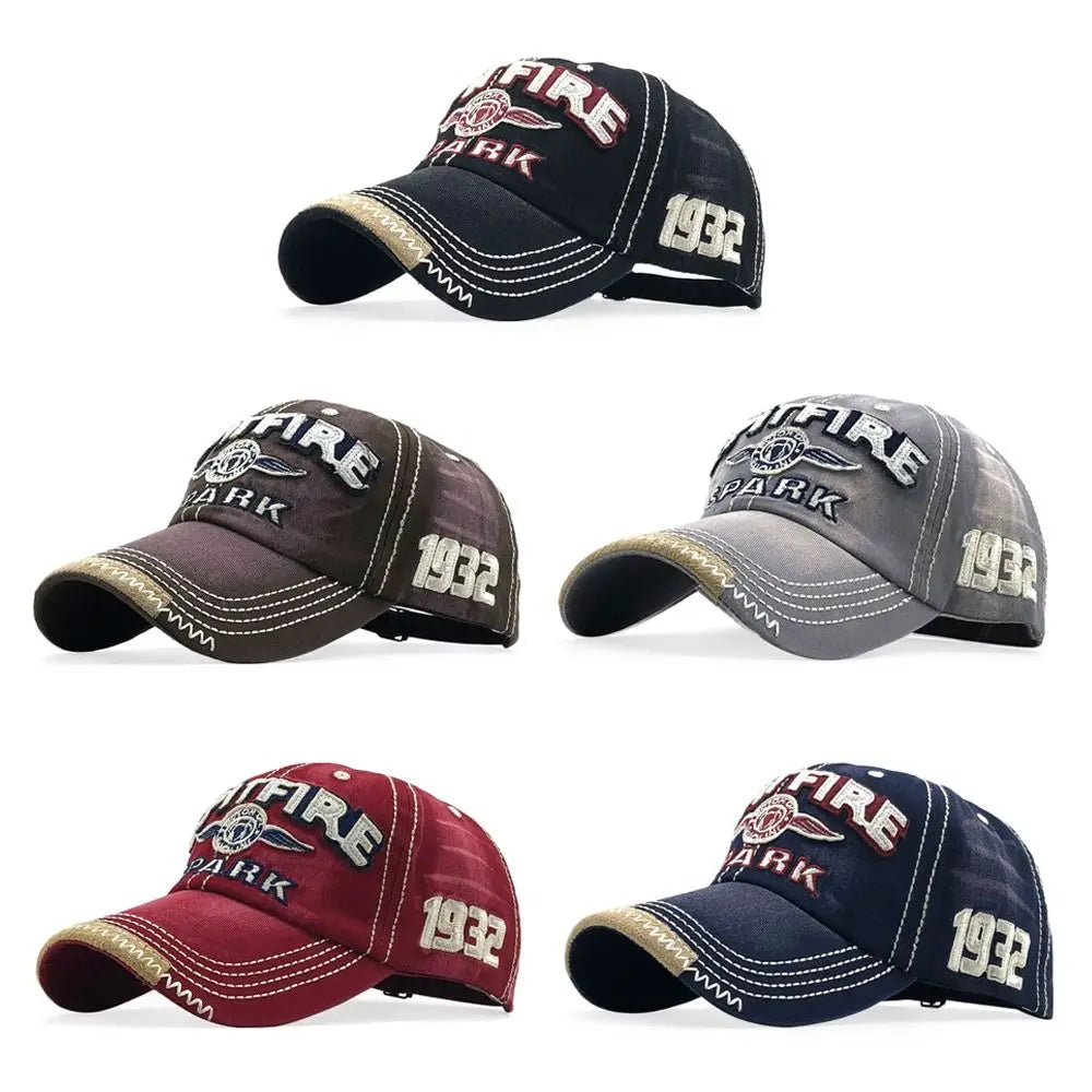 Hip Hop Letter Embroidery Baseball Caps Adjustable Vintage Distressed