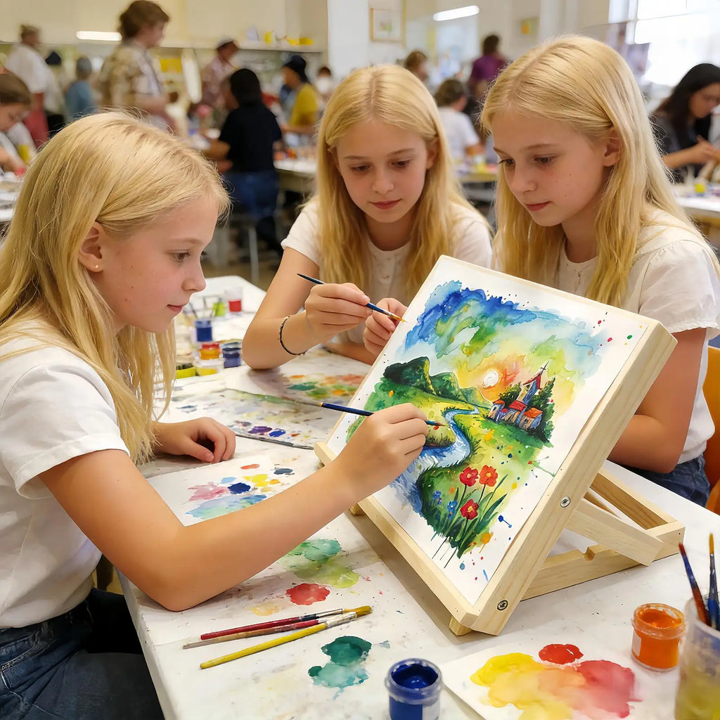 33*23*2.5cm Wooden Adjustable Tabletop Easel, Foldable Portable Painting Stand With Angle, S ketch Drawing Display Holder Vue