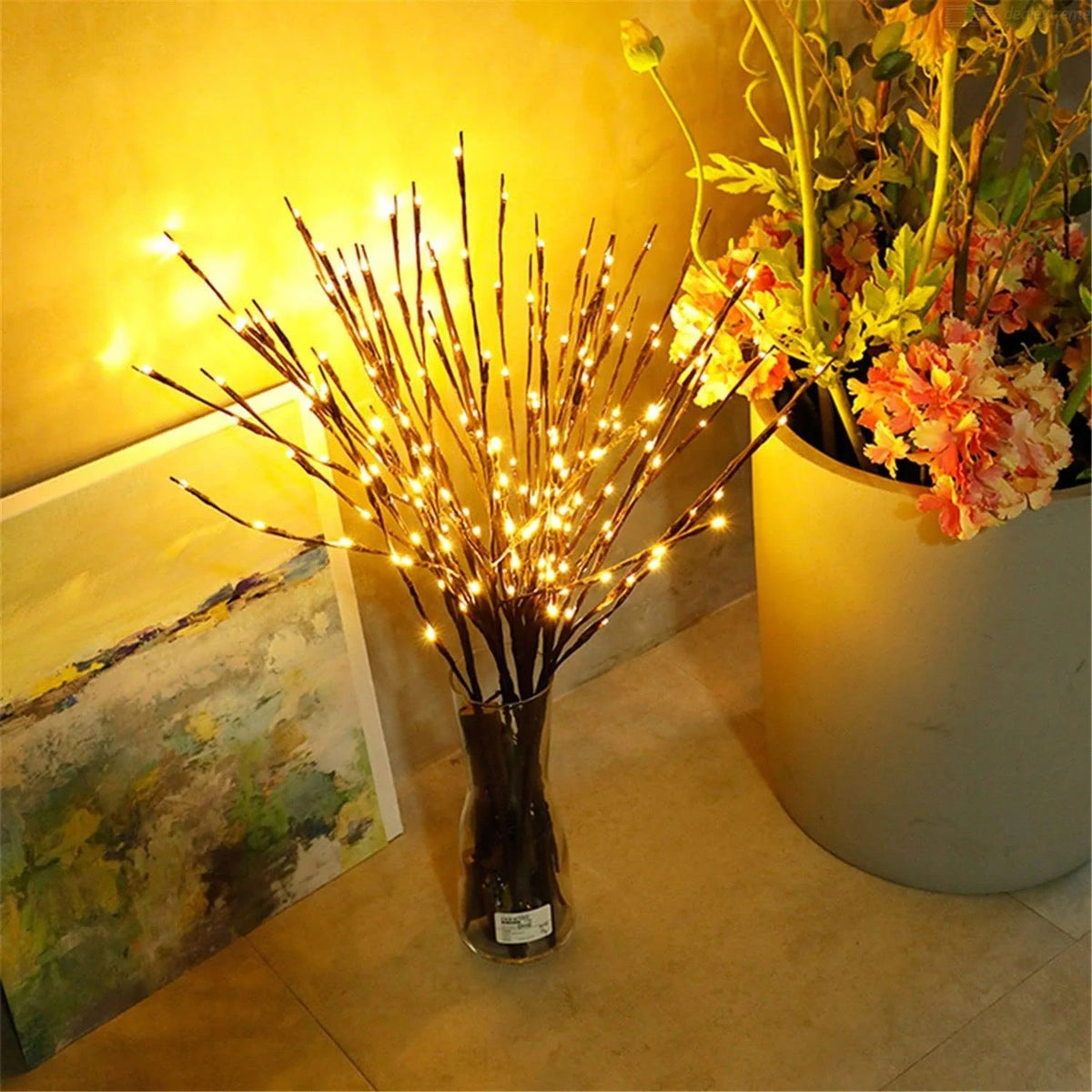 1Pcs LED Tree Branch Light Battery Powered Operated Bendable Twig Branch Lights for Party Coffee Store Festivals Home Decoration Vue