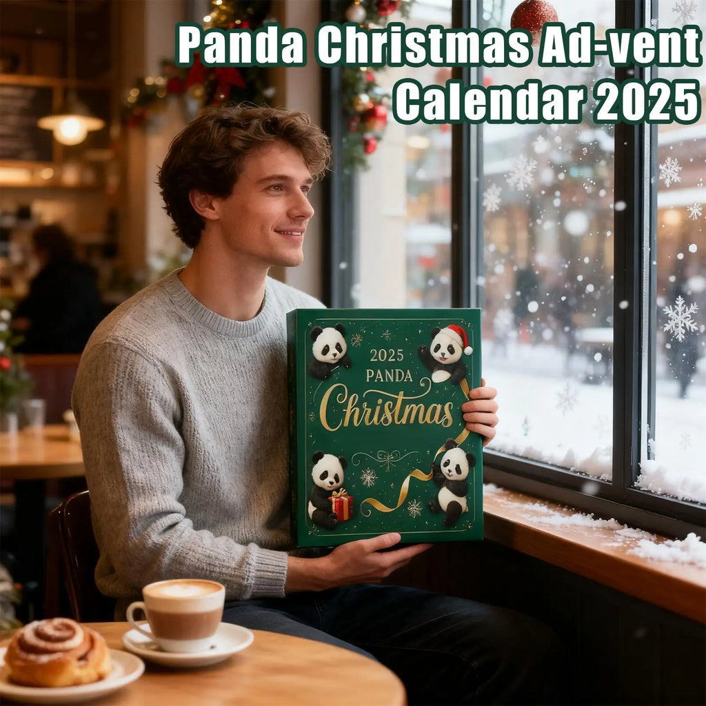 Panda Christmas Countdown Calendar - 24 Days Flat Panda Ornament Advent Calendar for Wall, Desk, Tree, Gift for Kids, Teens Vue