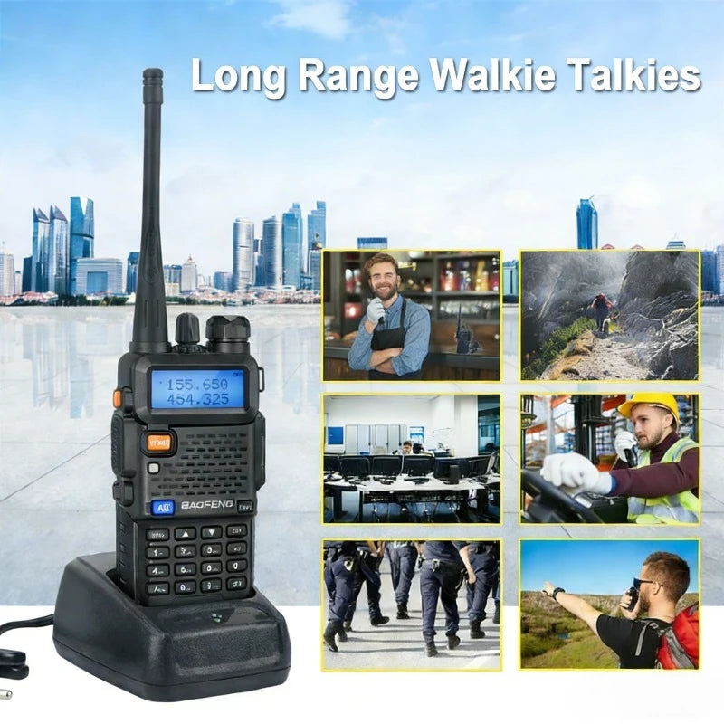 Baofeng UV-5R Radio Ham Radio Handheld UV5R Long Range Dual Band Rechargeable Two Way Radio Walkie Talkies for Hunting Camping Vue