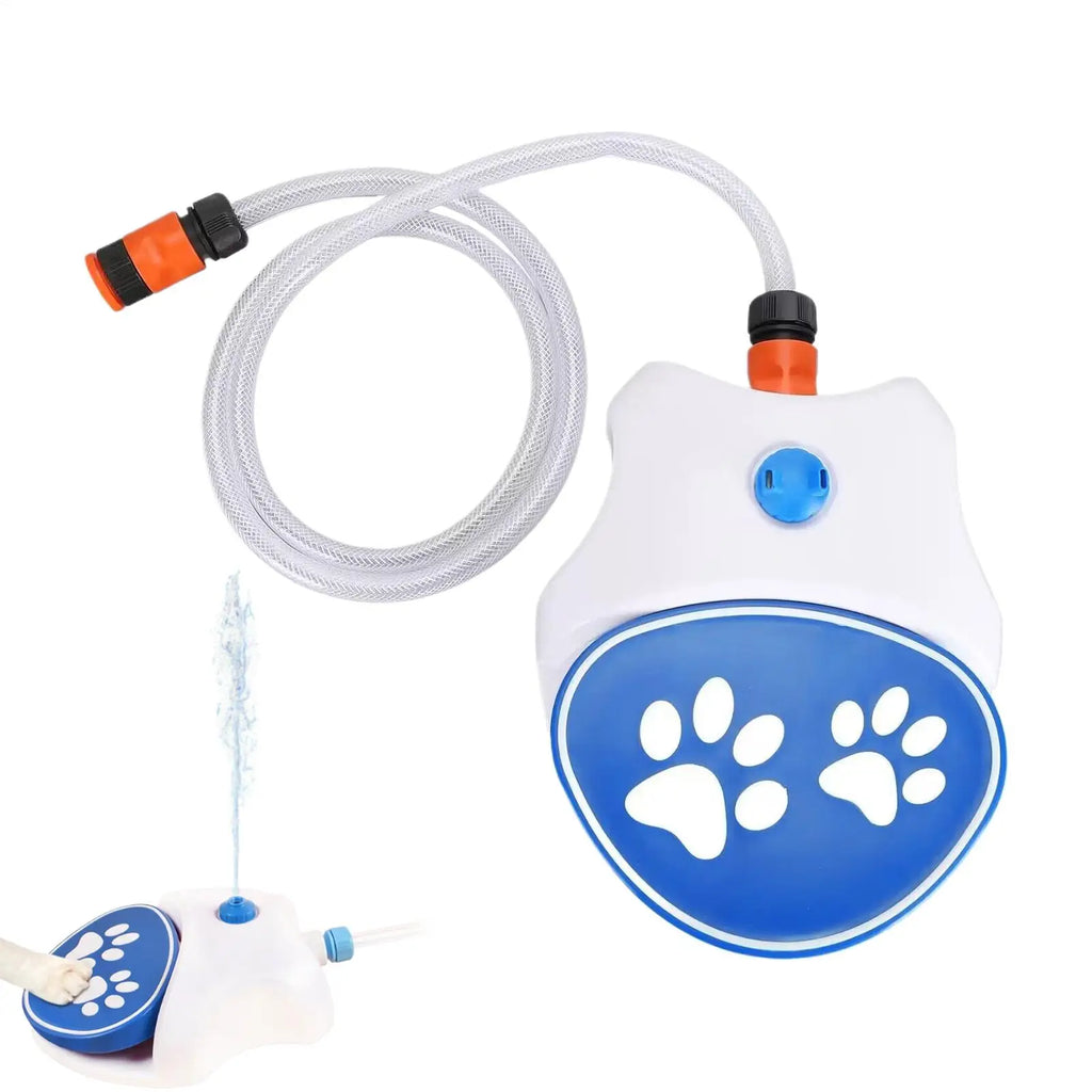 26.5x21.8cm Step-On Dog Water Fountain with 162cm Hose, Pet Drinking Dispenser Pedal, Hands-Free Sprinkler for Patio Garden Lawn Vue