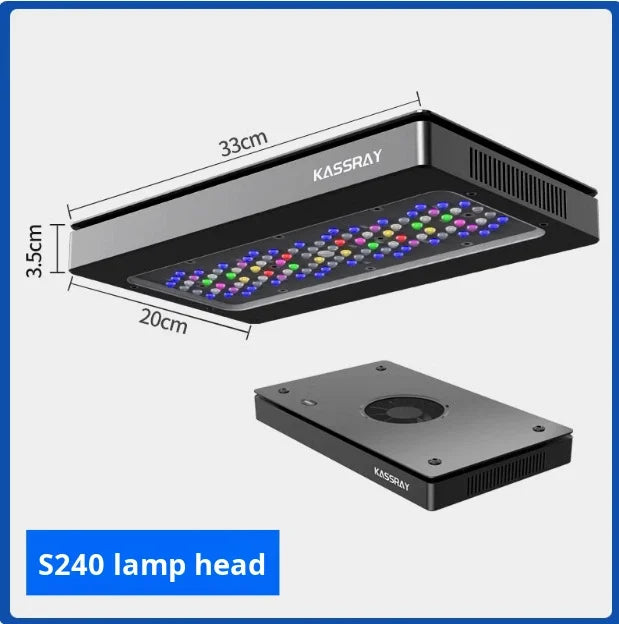 KASSRAY Smart Coral Light WiFi Remote & Bluetooth APP Control 240W Full Spectrum LED Aquarium Light for Reef Fish Tank Lamp Vue