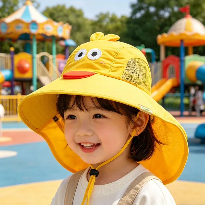 1-10PCS Kids UV Protection Sun Hat Baby Toddler Bucket Hat Wide Brim Breathable Outdoor Cap for Boys Girls Spring Summer Vue