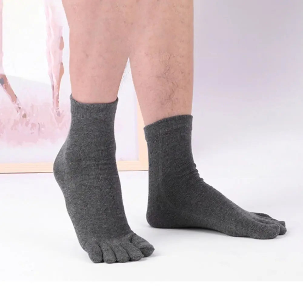 Solid Color Breathable Sweat Absorption Cotton No Show Socks Toe Socks Ankle Socks Men'S Split Toe Sock Five Fingers Socks Vue