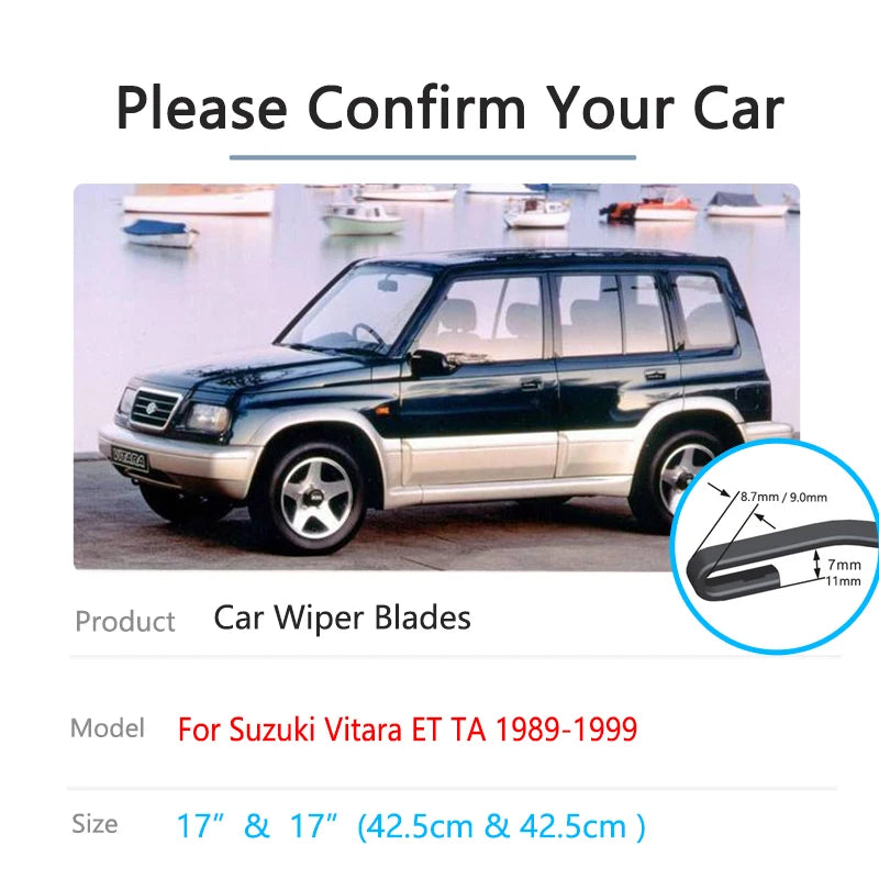 For Suzuki Vitara ET TA Santana 300 350 1989~1999 Car Front Wiper Blades Brushes Window Windshield Windscreen Replacement Parts Vue