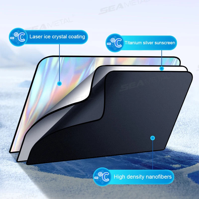 SEAMETAL 2Pcs Magnetic Car Side Window Sun Shade Curtains Front/Rear Window Sun Protection Cover UV Blocking Car Privacy Curtain Vue