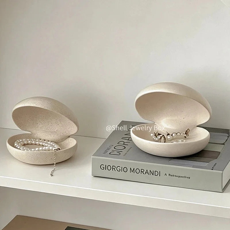 Shell Shaped Ceramic Storage Tray Tabletop Home Decor Key Bowl Entryway Catchall For Women Housewarming Gift Coastal Boho Vue