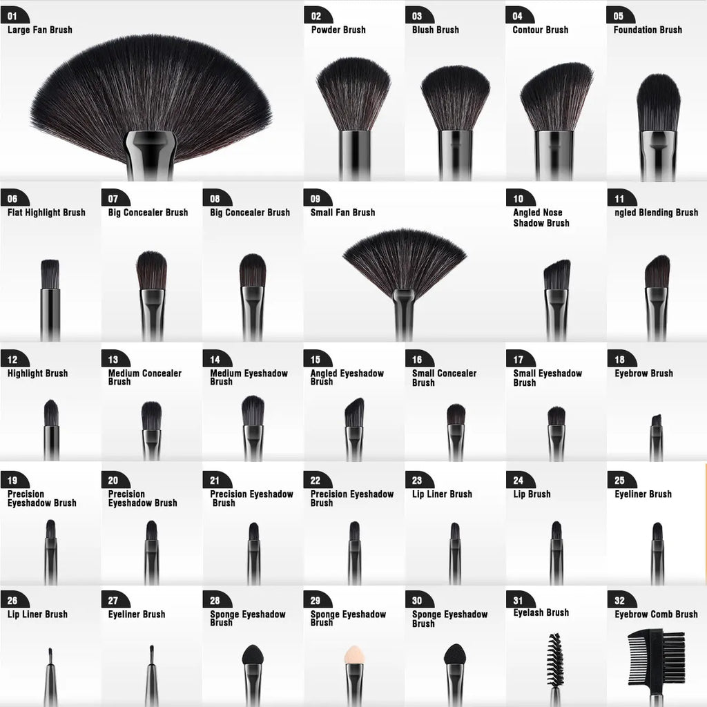 New Makeup Brushes Set Foundation Powder Contour Blush Concealer Eyeshadow Blending Highlight Eyeliner Brushes Fast Shipping Vue