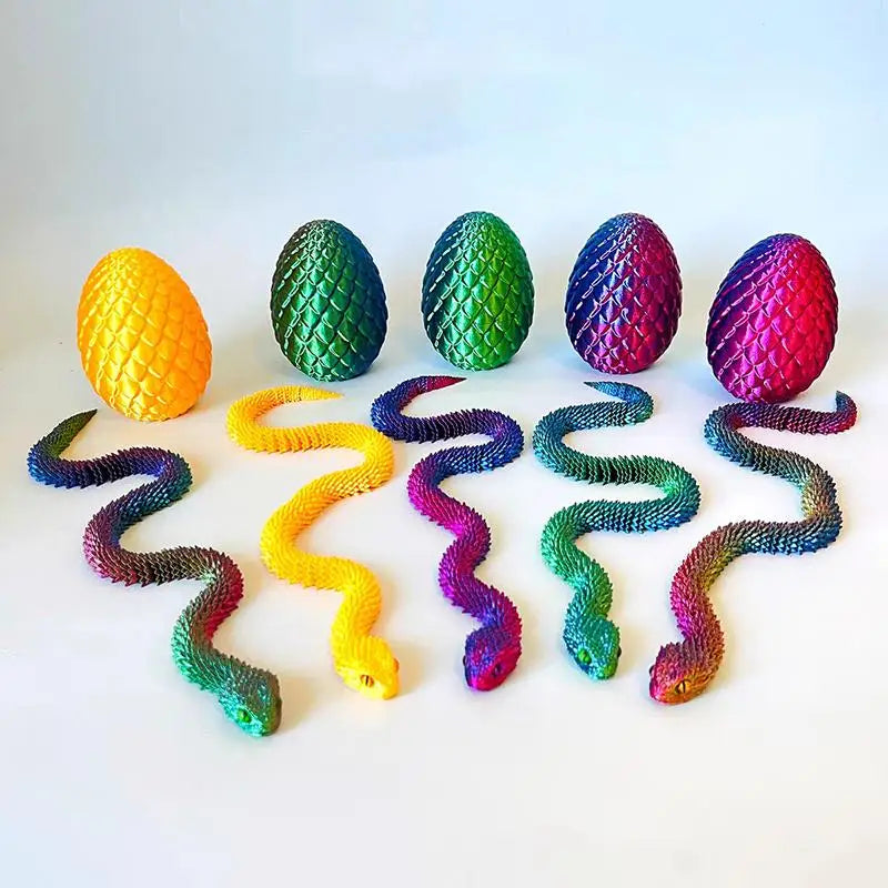 3D Printed Snake Egg Mobility Simulate Ornament Cool Funny Figurine