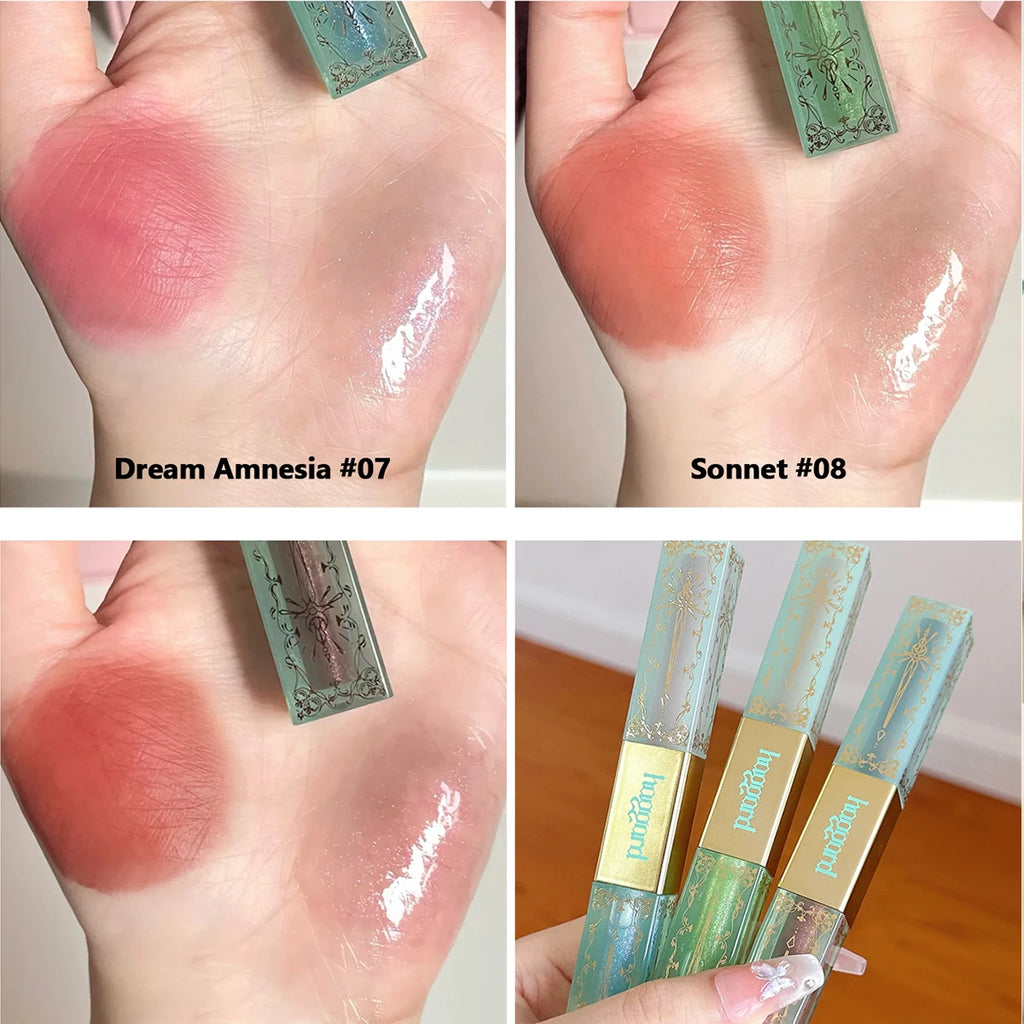 Haggard Scepter Double Headed Lip Gloss,Smooth Texture,High Color-Rendering,Long-Lasting Effect,Luxury Makeup,Versatile Use Vue