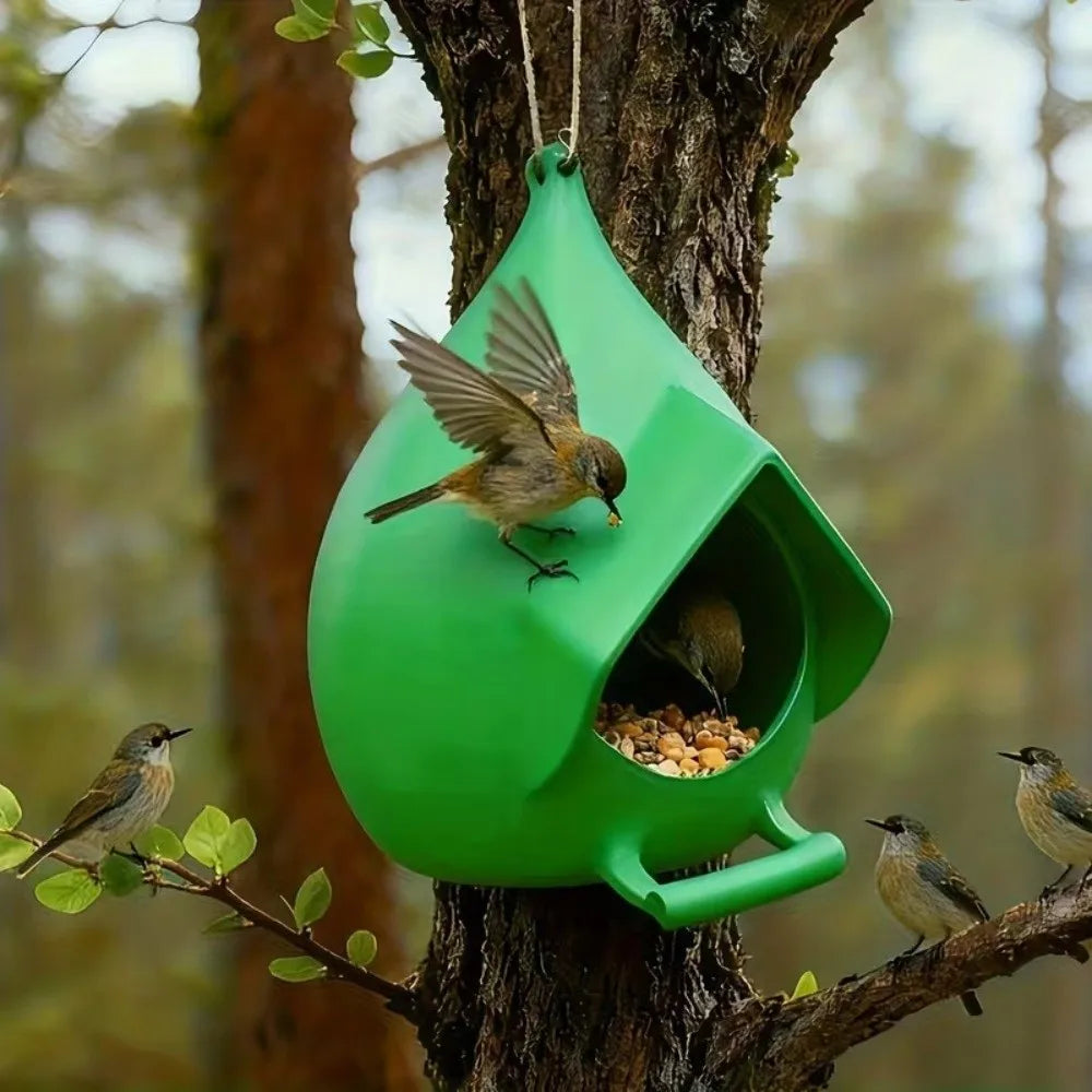 Creative Waterproof Hanging Bird Feeder Rainproof with Stand Bird Feeding Dispenser Large Capacity Hummingbird Feeder Outdoor Vue