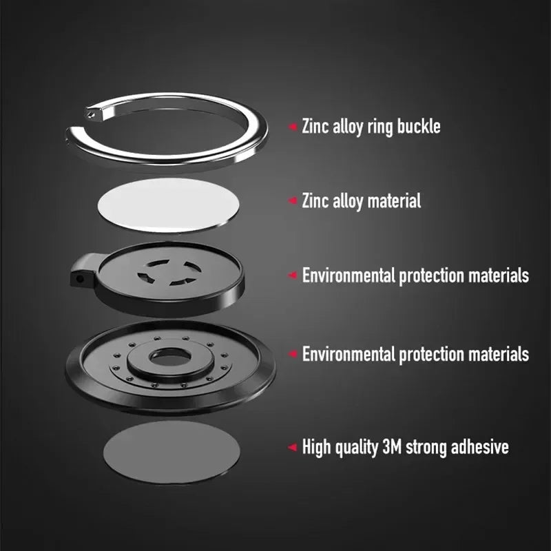 Mini Finger Ring Holder Stand Grip 360 Rotating For Mobile Phone Car Magnetic Mount Phone Back Sticker Pad Unniversal Bracket Vue