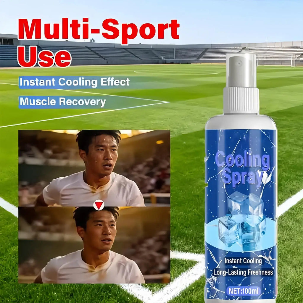 Cooling Body Spray 100ml Summer Refreshing Non Greasy Hot Weather Heat Relief Freezing Spray for Outdoor Beach Park Picnic Vue