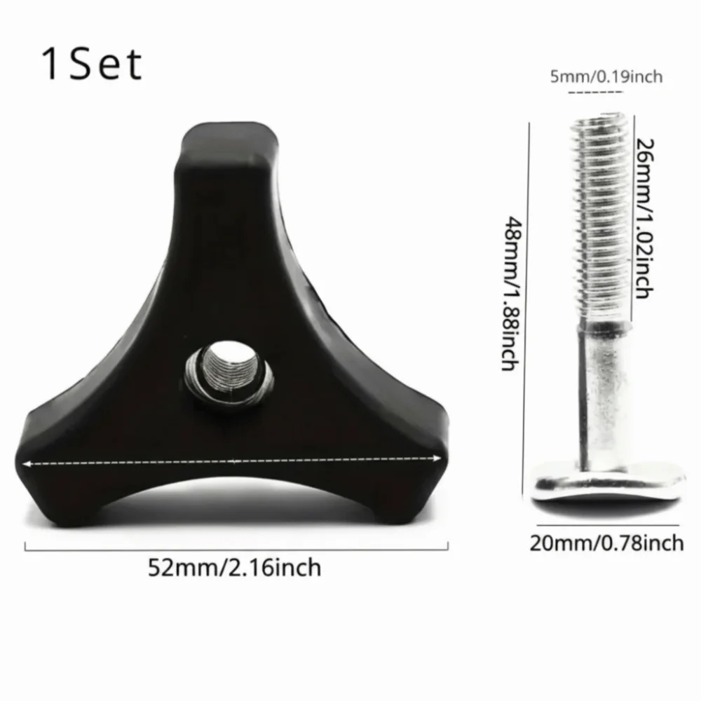 Plastic Lawn Mower Handle Screw Nut Hi-Strength Wear-Resist Triple-Cornered Triangles Knob Handle Kit Replacement Parts Vue