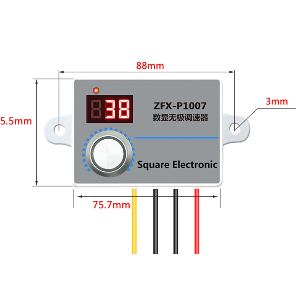 ZFX-P1007 Single Phase Speed Controller Digital Display Waterproof High Power Motor Speed Regulator Stepless Control Switch Vue
