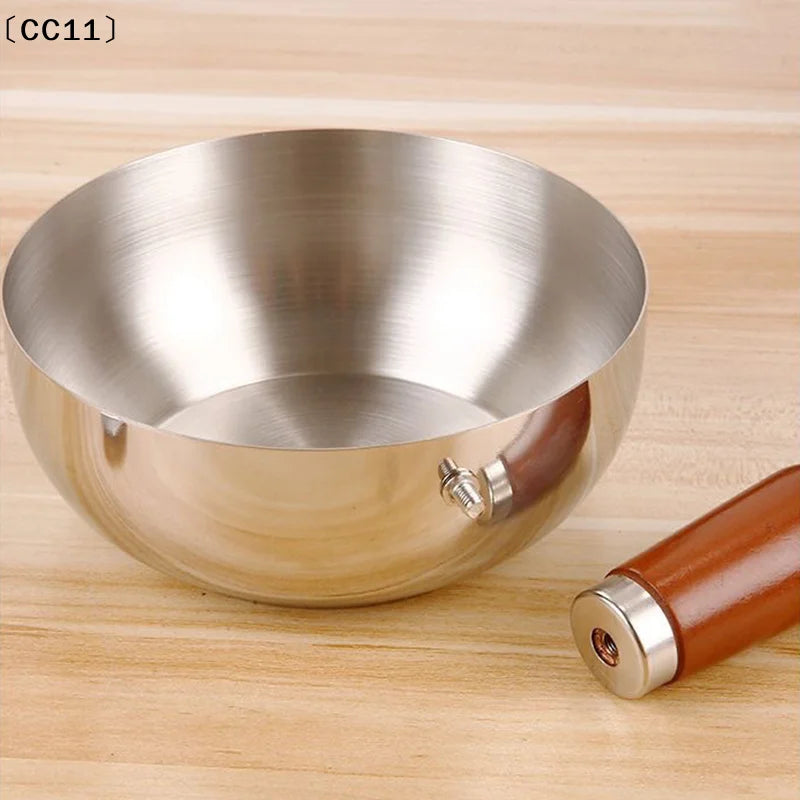 Stainless Steel Noodle Pot One Person High-end Look Wood Finish