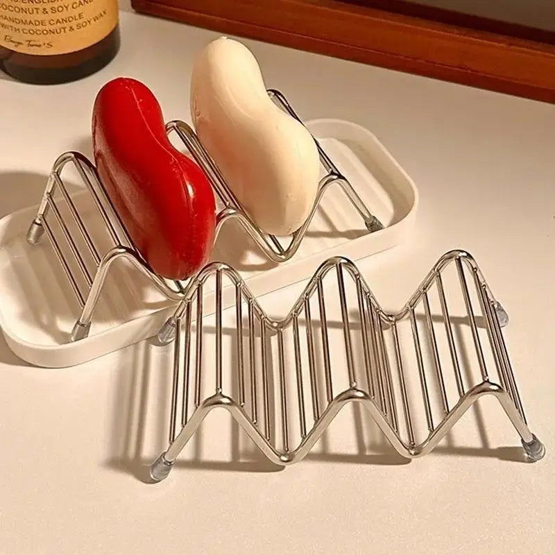 Stainless Steel Soap Rack Multifunctional Drainage Soap Tray Durable Storage Organizer for Bathroom Sink Vue