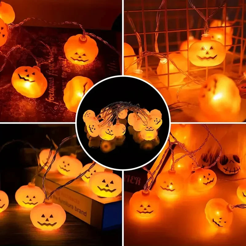 Waterproof Halloween Pumpkin Fairy String Lights Battery Powered Warm Glowing Ornament Lamp Perfect For Home Holiday Party Decor Vue