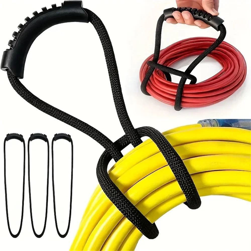 Storage Strap Heavy-Duty Hook and Loop Cord Carrying Strap, Hanger, and Organizer with Handle for Pool Hoses Garden Hoses Cables Vue