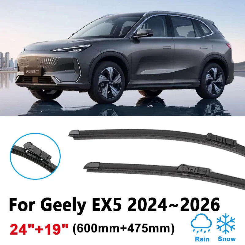 24"+19" For Geely EX5 2024 2025 2026 Proton eMas 7 Car Wiper Blades Rubber Window Front Wipers Brushes Auto Tools Accessories Vue