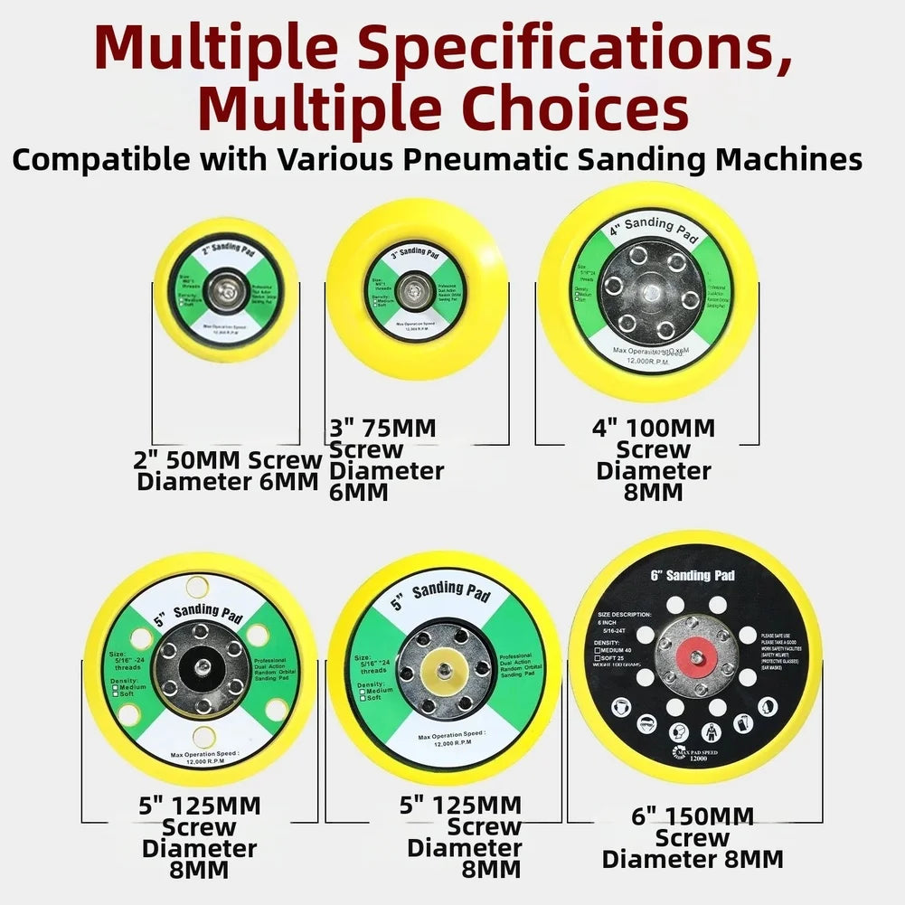 Pneumatic Sanding Backing Pad 2–5 Inch | Air Sander Disc Base Sanding Backing Pad Vue