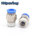100pcs/bag Nickel Plated Iron Quick Connect Fitting Wear Resistance Rustproof Pneumatic Tube Connector Long Term Use Vue PC8-02