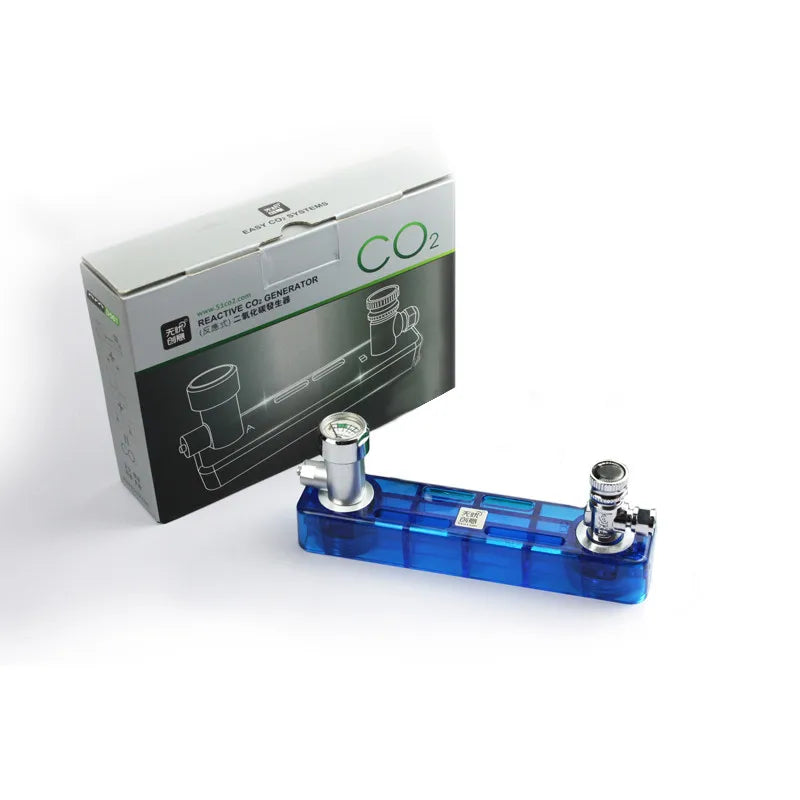 Aquarium DIY CO2 System Generator Kit Co2 Diffuser with Pressure Gauge and Tube Nano Plants Plant Tank CO2 Diffuser Generator Vue Blue