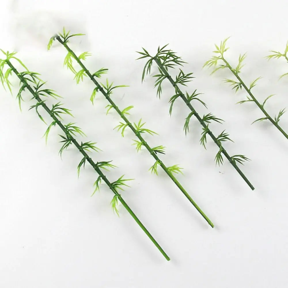10pcs Plastic Miniature Bamboo Tree Small Simulated Sand Table Model Reusable Fake Micro Landscape Building Toys Vue
