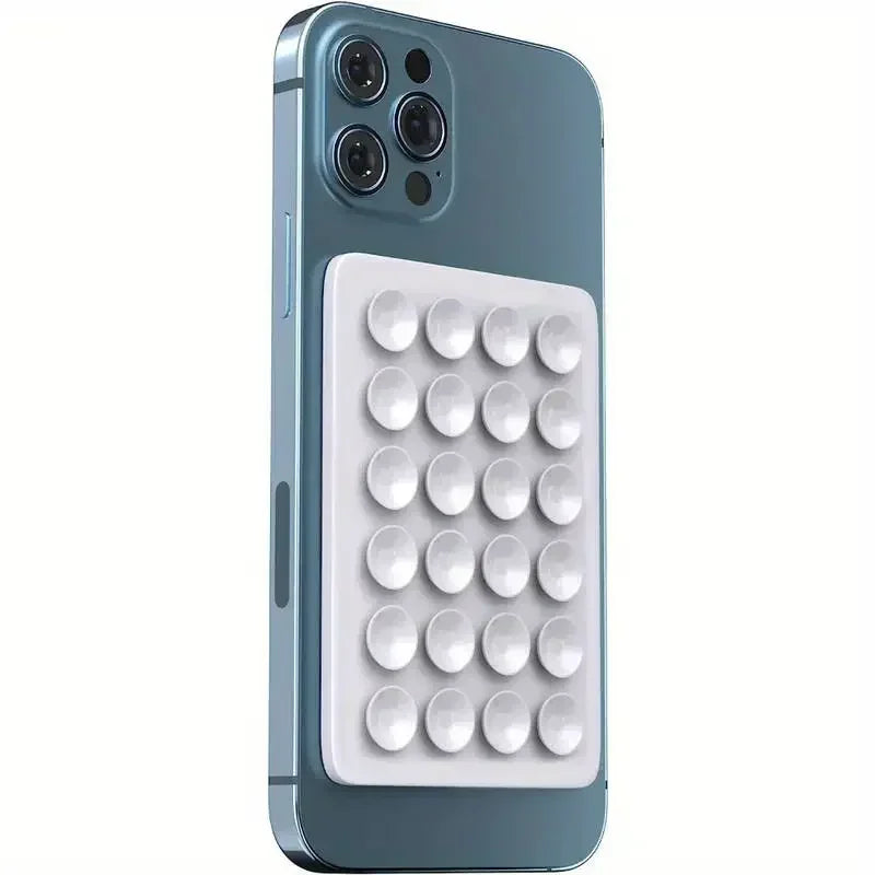 Silicone Suction Phone Holder Mat Multifunctional Suction Cup Wall Stand Square Anti-Slip Single-Sided Case Mount Back Sticker Vue WHITE