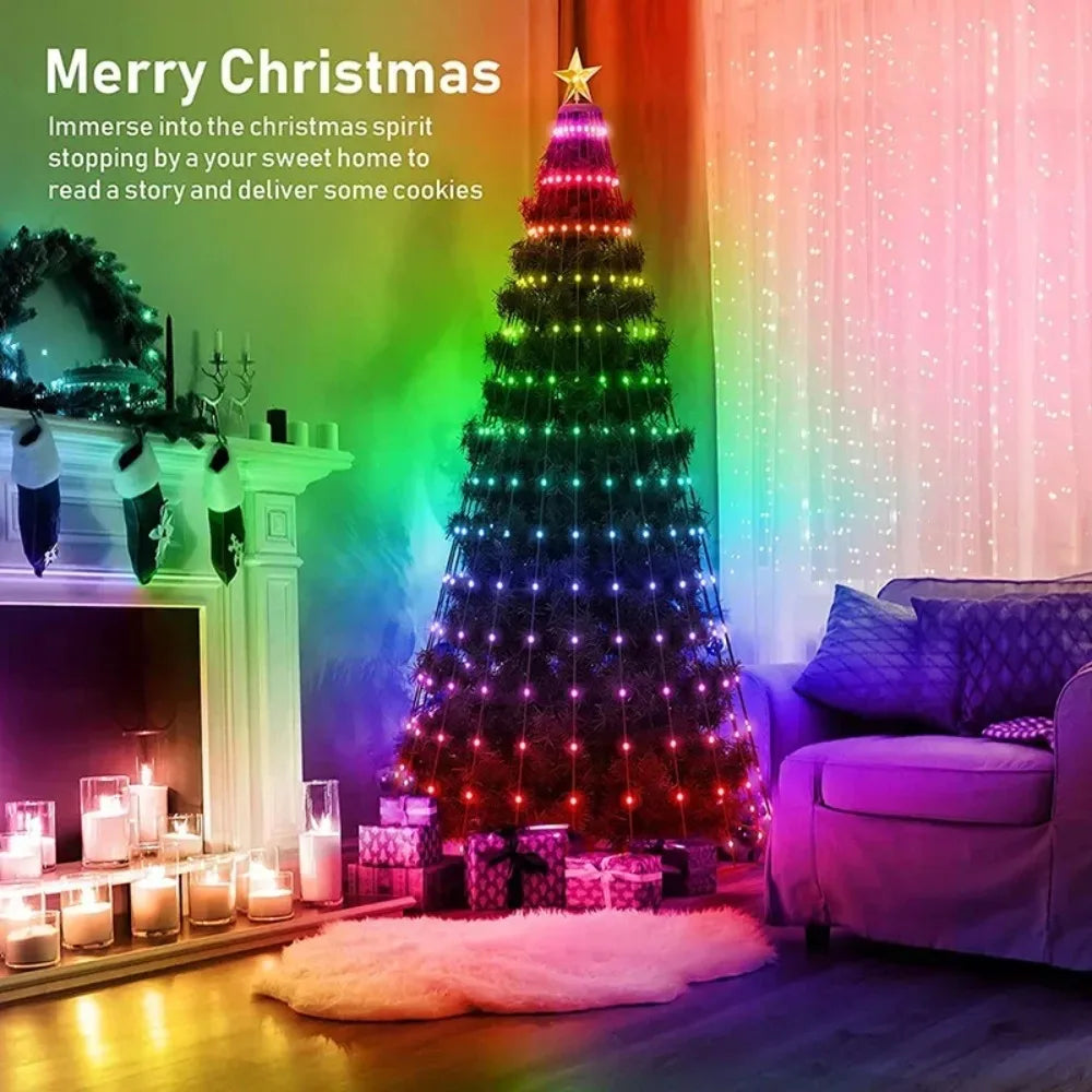 2.1M LED Christmas Tree Decorative Lights Lntelligent IDeal LED APP Control DIY Lmage Light String for Christmas Tree Decoration Vue