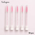 50pcs Disposable Eyelash Brushes Extension Tube Reusable Mascara Wands Eyebrow Brush Applicator Vue A35-50pcs pink Z