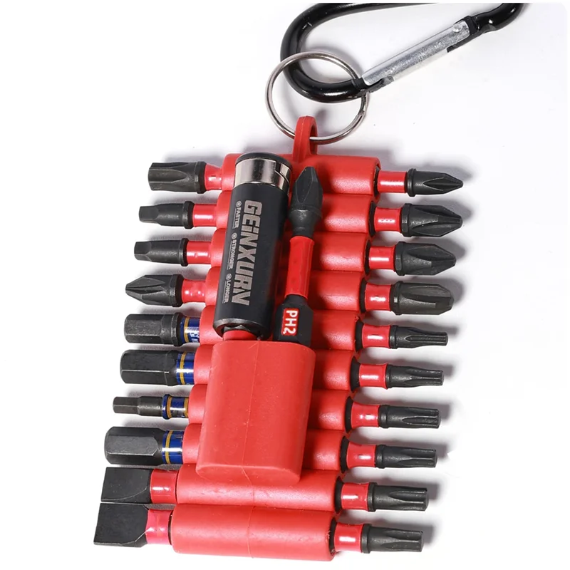 ABKW-Electric Hexagon Bit Set 22Pcs With Organizer Sleeve Portable 1Pc Bit Holder Anti-Slip Tool Accessories Vue