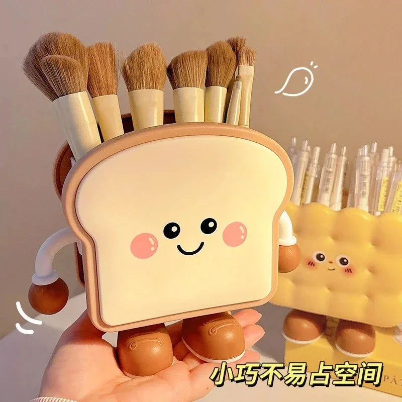 Cheese Shaped Desk Organizer Makeup Brush Holder Pen Cup Cosmetic Storage Box For Students Women Teens Table Decor Birthday Gift Vue