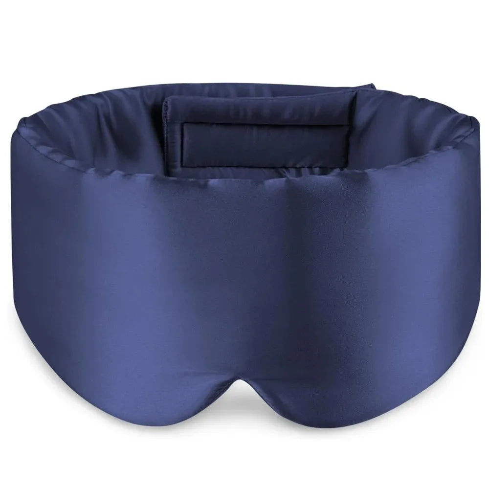 100 Mulberry Silk Sleeping Mask Eyepatch Blocking Light Eyemask Vue Dark Blue