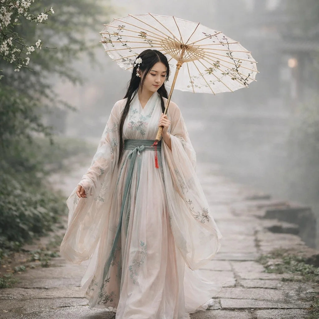 Bamboo Oil Paper Umbrella Handmade Rainproof Hanfu Umbrella Decorative Chinese Style Ancient Dance Umbrella Photograph Prop Vue
