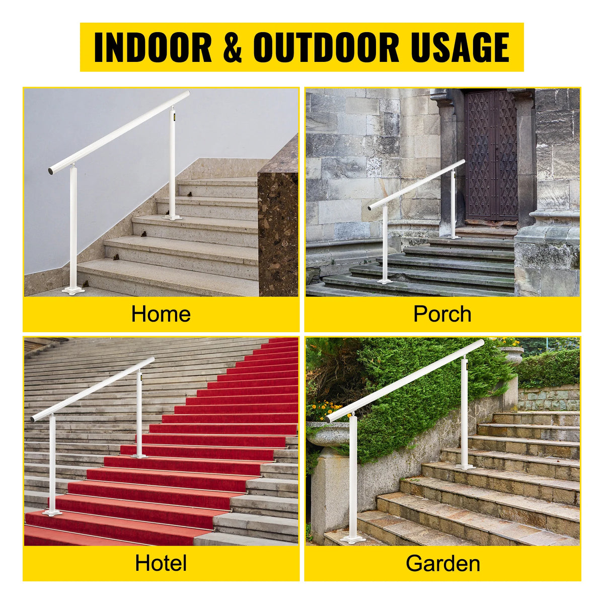 Aluminum Outdoor Stair Handrail Kit – Fits 0–5 Steps Stair Handrail Kit Vue