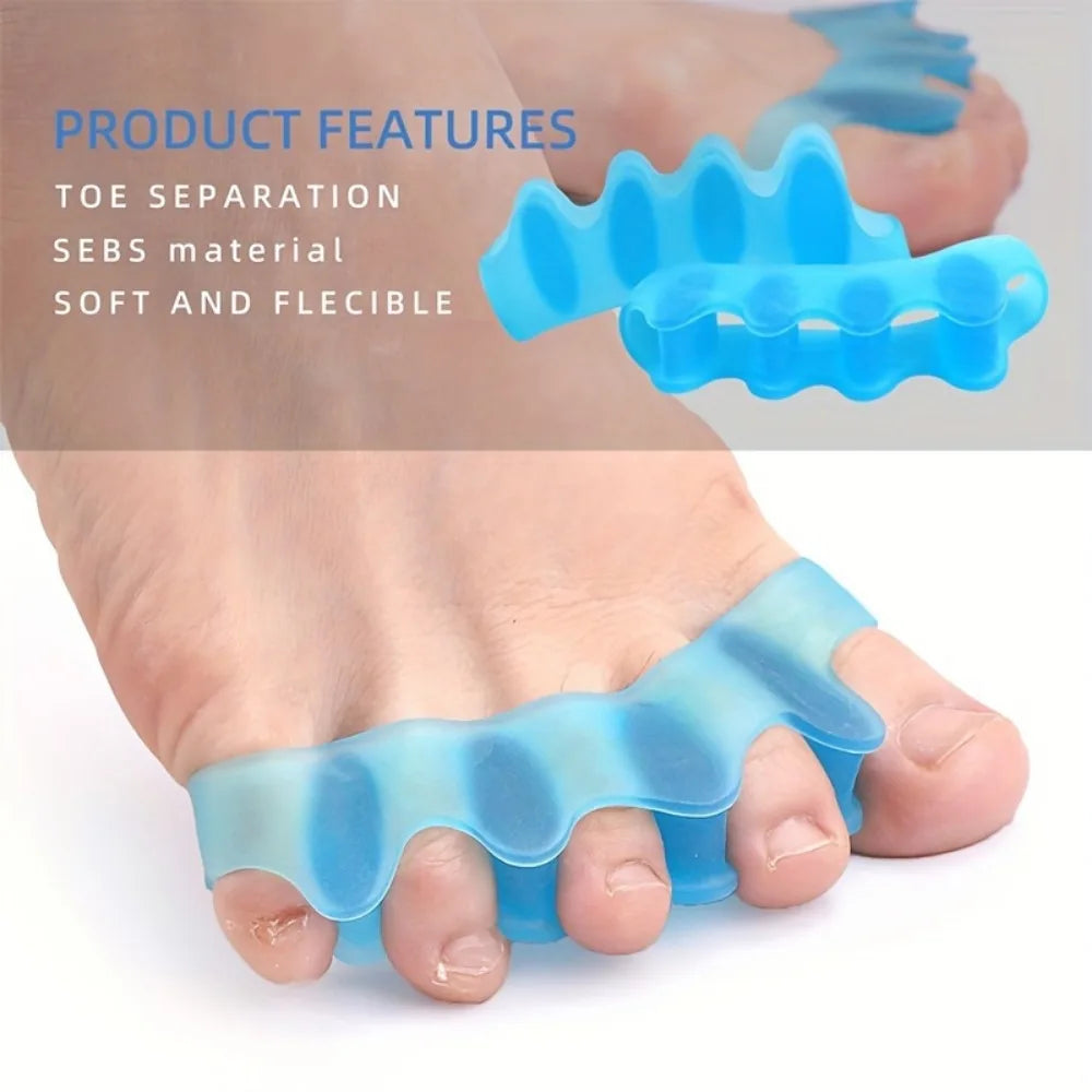 2 Soft Touch Silicone Toe Spacers Reusable Feet Vue