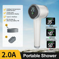 2.0A Portable Outdoor Bathing Tool Field 3 Color Water Temperature Construction Site Dormitory Electric Shower Rural Home Shower Vue 2.0A White