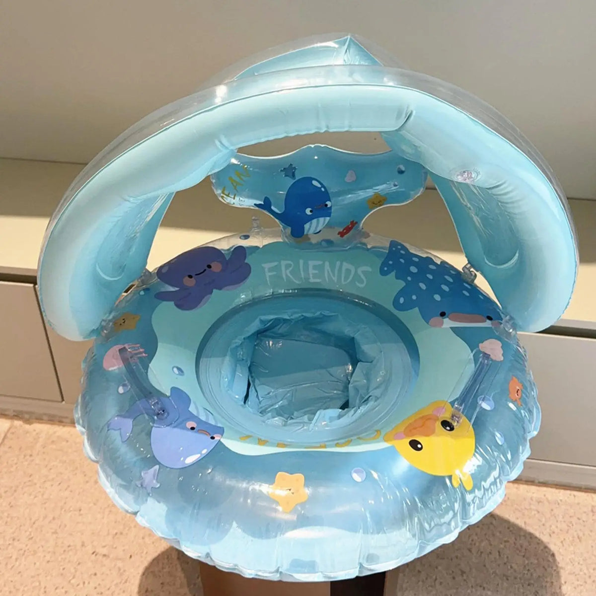 Kids Inflatable Whale Swimming Ring Portable Pool Floats Floating Water Swim Toys For 1-4 Years Old Beach Lake Outdoor Backyard Vue