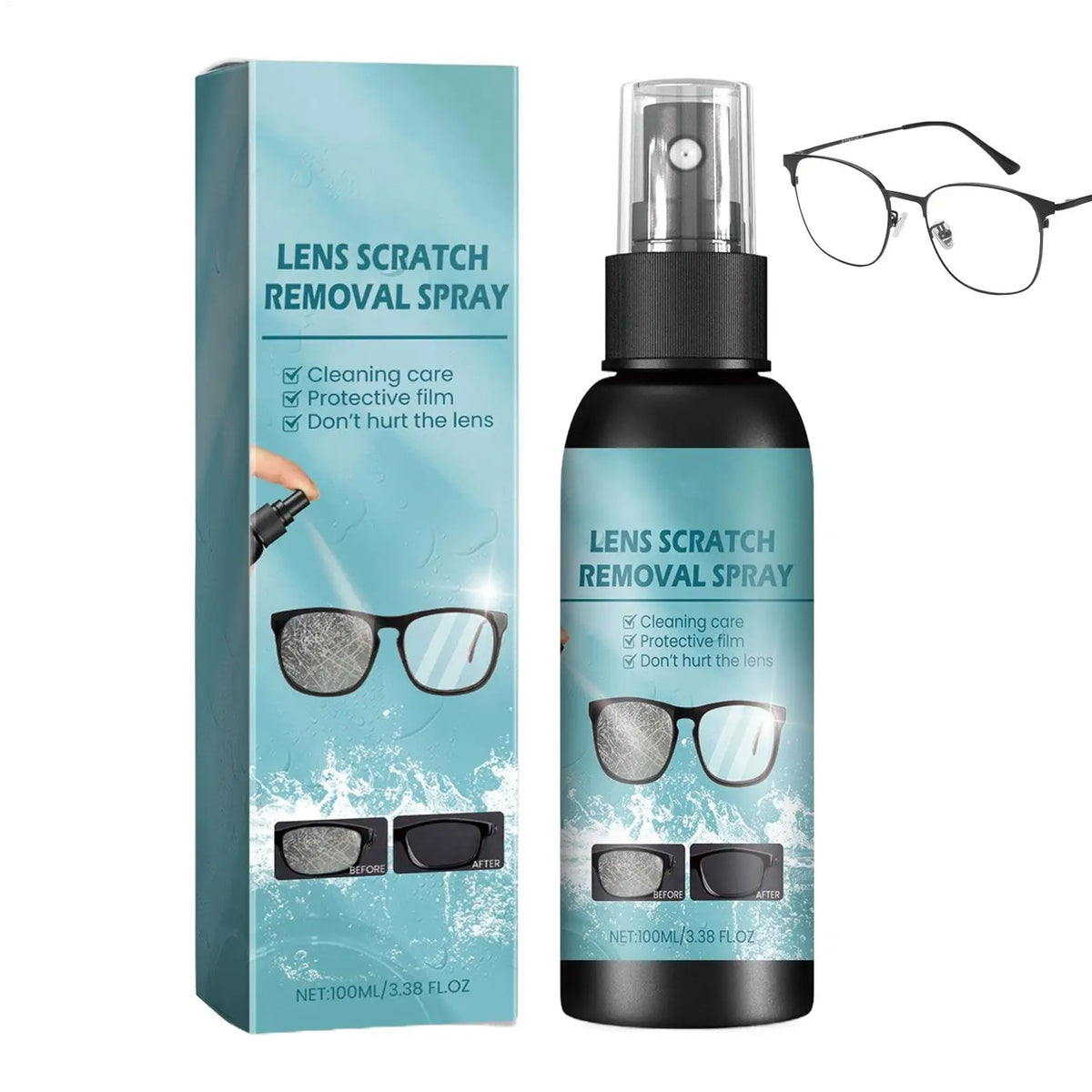 Lens Scratch Remover Scratch Repair Spray for Eyeglasses Portable Care Solution for Camera Smartphone Screens Watch Electronics Vue