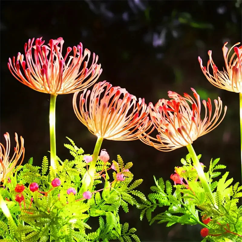 Solar Garden Lights Solar Flowers Lights with Glowing Flowers Solar Panel, Solar Lights Outdoor for Garden Decoration Yard Vue