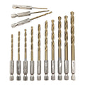 Hexagonal Handle 13pc Titanium Plated Twist Drill 1.5-6.5mm Electric Drill Driver Drilling Air Screwdriver Tool Accessory Set Vue 13pc twist drill set