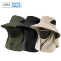 Sun Hat Summer Men Hats Outdoor Sun Protection Detachable with Large Brim Hiking Mask Fishing Outdoor Detachable Sun Beach Hat Vue MIX-3PCS
