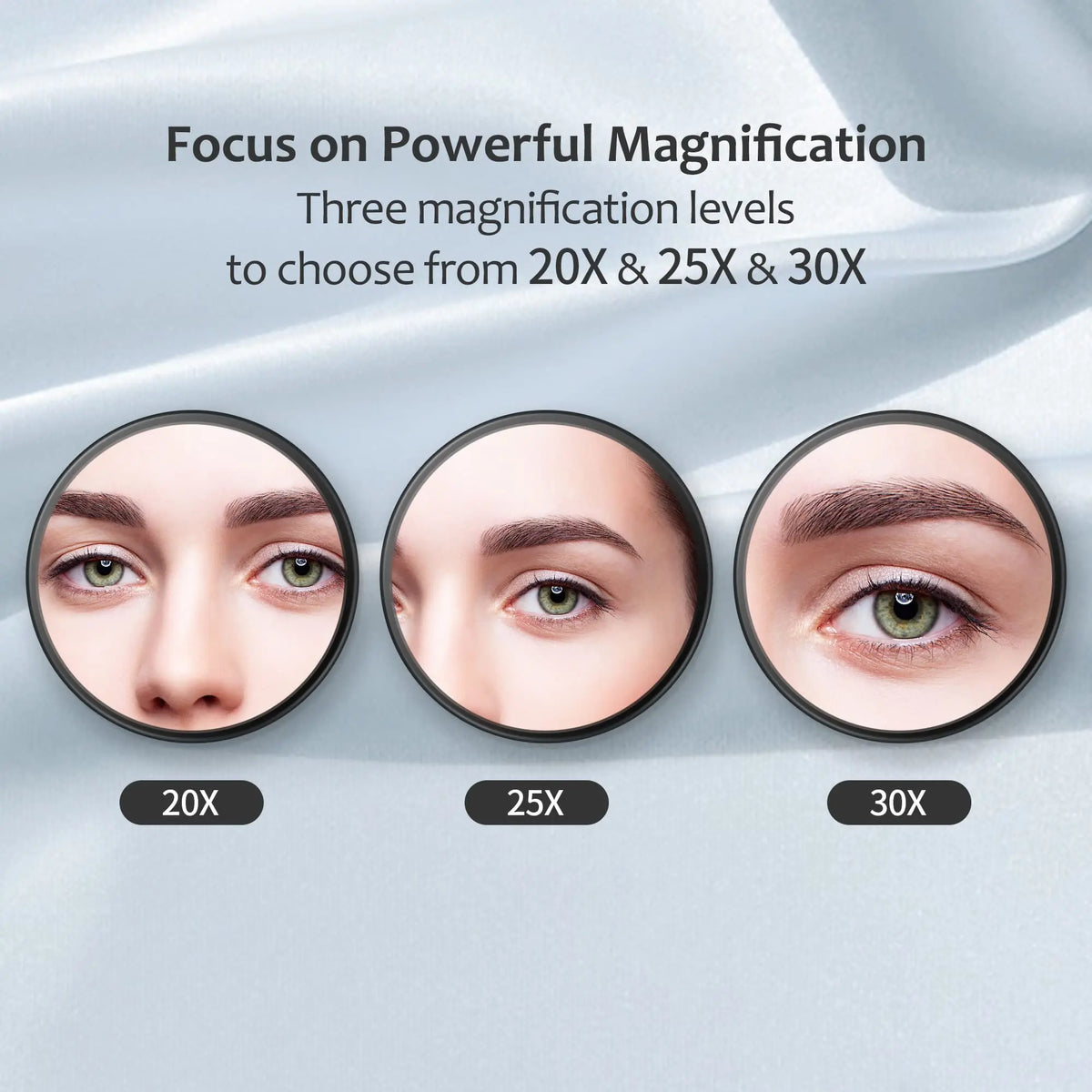 30X Magnifying Mirror, Small Magnifying Mirror with Suction Cup and Tweezers, As a Travel Mganifying Mirror, Compact Mirror Set Vue
